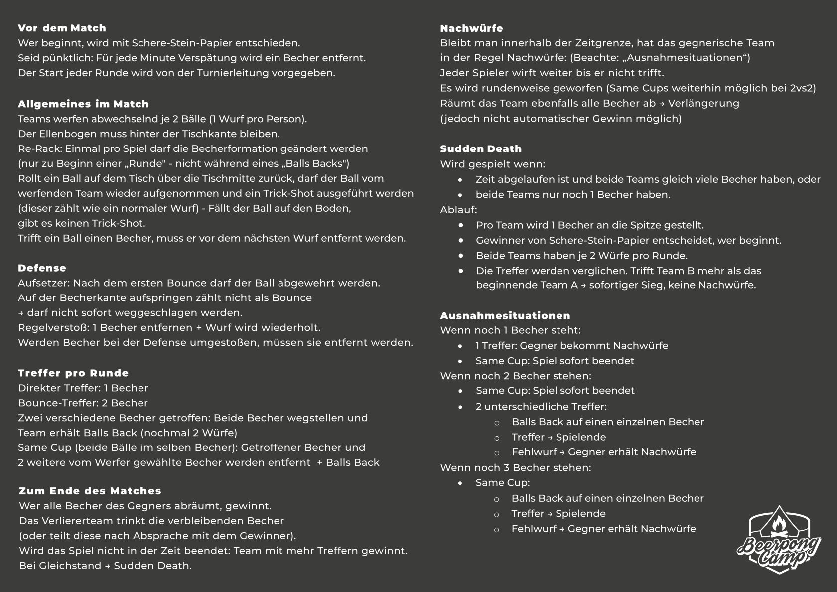 Beer Pong Regeln